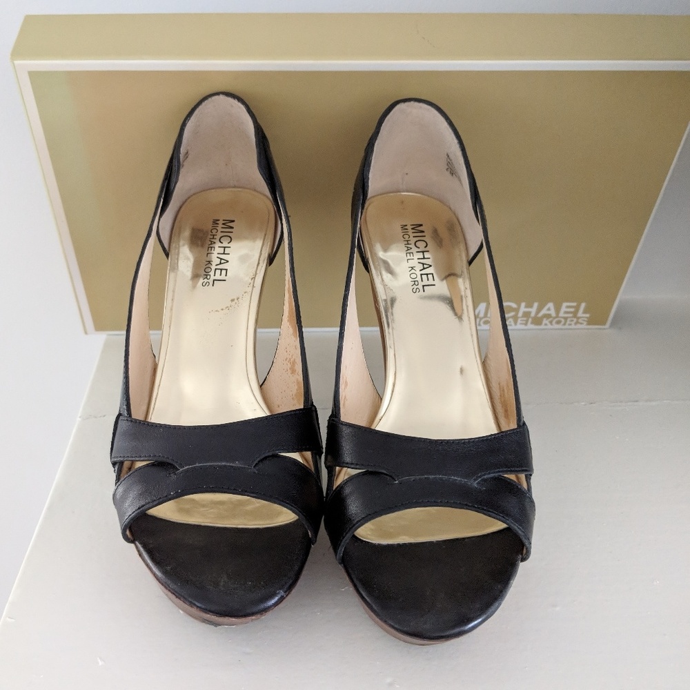 Michael Camden Open Toe Platform Leather Pumps - image 3